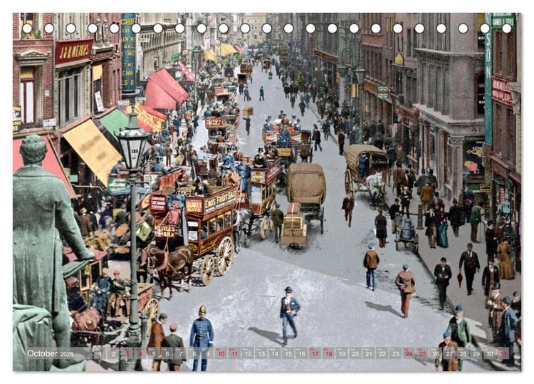 Produktbild: London around 1890-1900 - photos restored and colourised (Desk Calendar 2026 DIN A5 landscape), CALVENDO 12 Month DeskCalendar