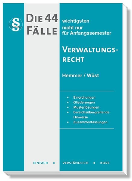 Produktbild: Die 44 wichtigsten F&auml;lle Verwaltungsrecht