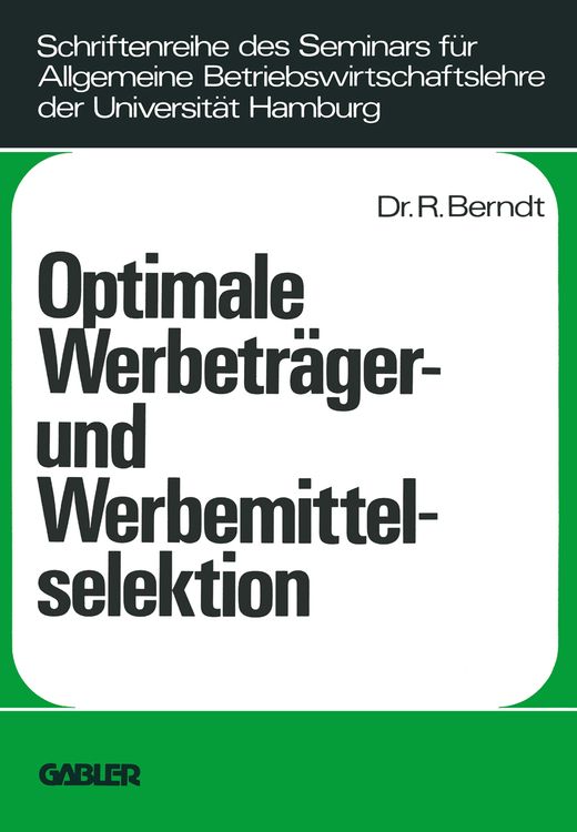 Produktbild: Optimale Werbetr&auml;ger- und Werbemittelselektion