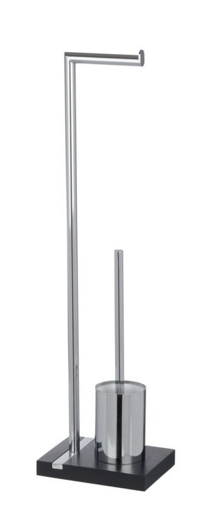 Produktbild: Stand WC-Garnitur Mod. Noble Black, mit Chrom-Applikation