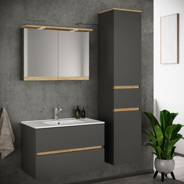 Produktbild: 4 tlg. Badm&ouml;bel-Set mit Waschbecken Cosila-I 81 cm