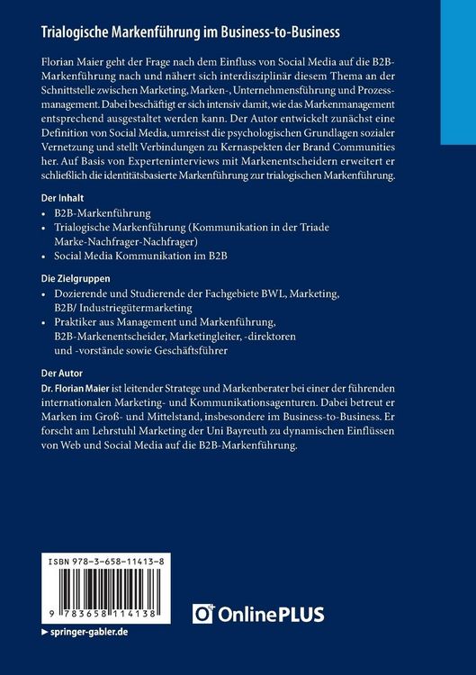Produktbild: Trialogische Markenf&uuml;hrung im Business-to-Business
