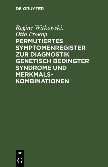 Produktbild: Permutiertes Symptomenregister zur Diagnostik genetisch bedingter Syndrome und Merkmalskombinationen