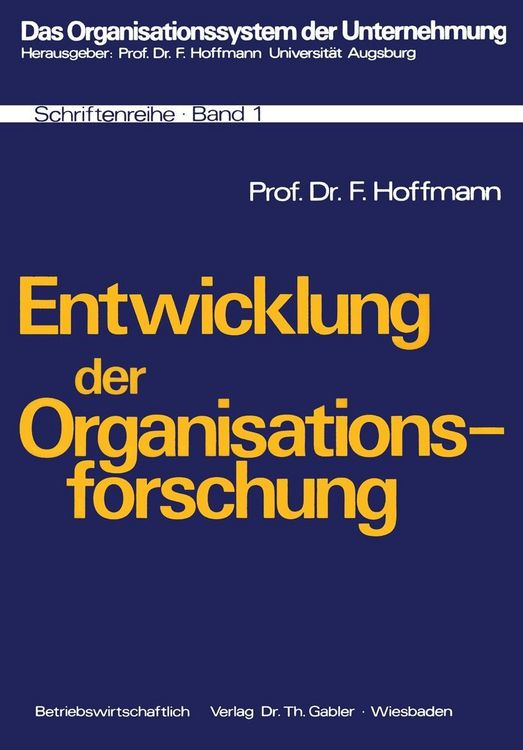 Produktbild: Entwicklung der Organisationsforschung