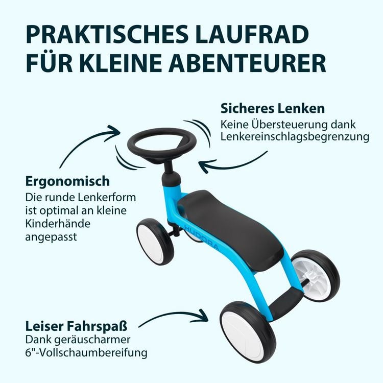 Produktbild: HUDORA 10917 - Laufrad Up 6 cyan/midnight, f&uuml;r Kinder ab 12 Monaten