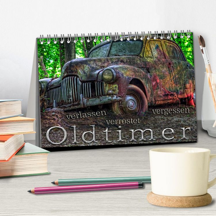 Produktbild: Oldtimer - verlassen verrostet vergessen (Tischkalender 2026 DIN A5 quer), CALVENDO Monatskalender