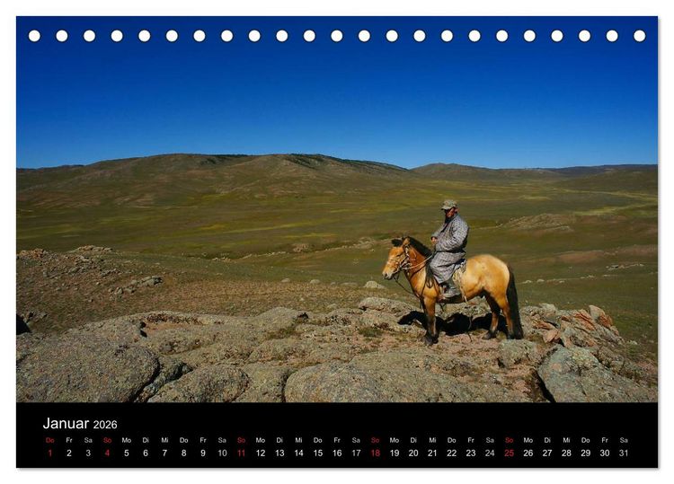 Produktbild: Einsame Mongolei (Tischkalender 2026 DIN A5 quer), CALVENDO Monatskalender