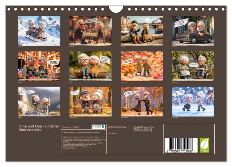 Produktbild: Oma und Opa - Spr&uuml;che &uuml;ber das Alter (Wandkalender 2027 DIN A4 quer), CALVENDO Monatskalender