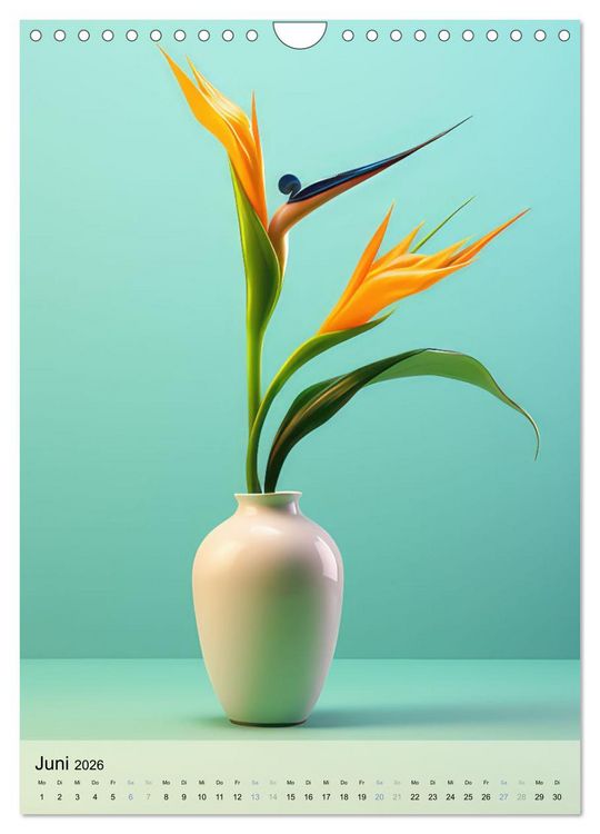 Produktbild: Blumenpracht in edlen Vasen (Wandkalender 2026 DIN A4 hoch), CALVENDO Monatskalender