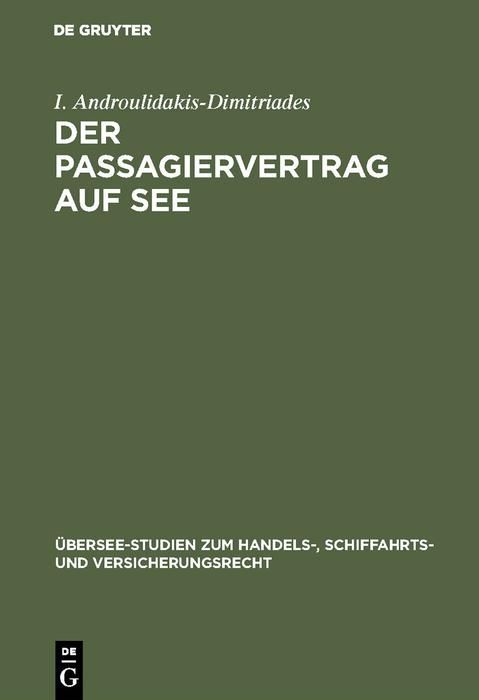 Produktbild: Der Passagiervertrag auf See