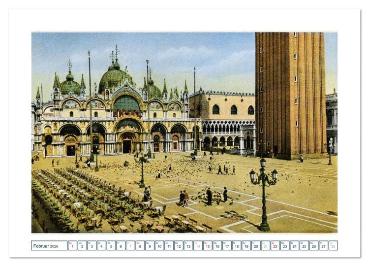 Produktbild: Erinnerungen an das alte Venedig: Historische Stiche von der Lagunenstadt (hochwertiger Premium Wandkalender 2026 DIN A2 quer), Kunstdruck in Hochglanz