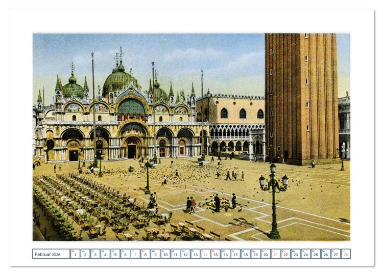 Produktbild: Erinnerungen an das alte Venedig: Historische Stiche von der Lagunenstadt (Wandkalender 2026 DIN A2 quer), CALVENDO Monatskalender