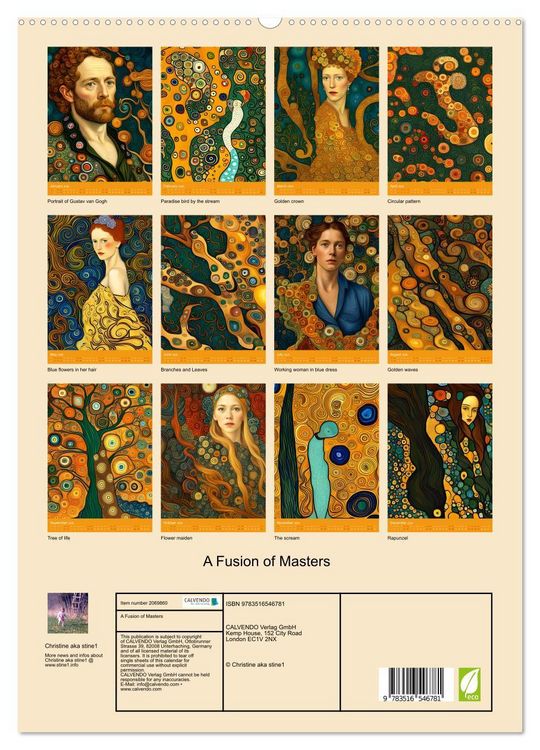 Produktbild: A Fusion of Masters (High Quality Premium Wall Calendar 2026 DIN A2 portrait),CALVENDO 12 Month Wall Calendar