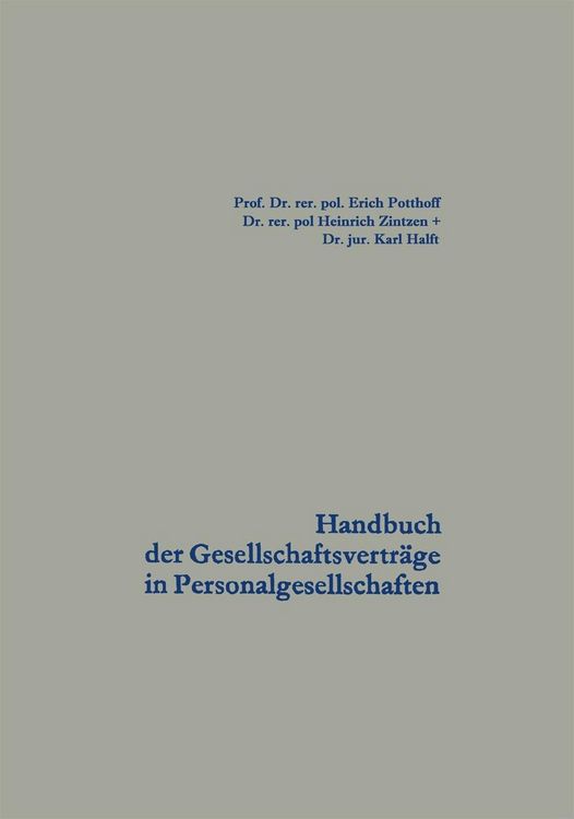 Produktbild: Handbuch der Gesellschaftsvertr&auml;ge in Personalgesellschaften