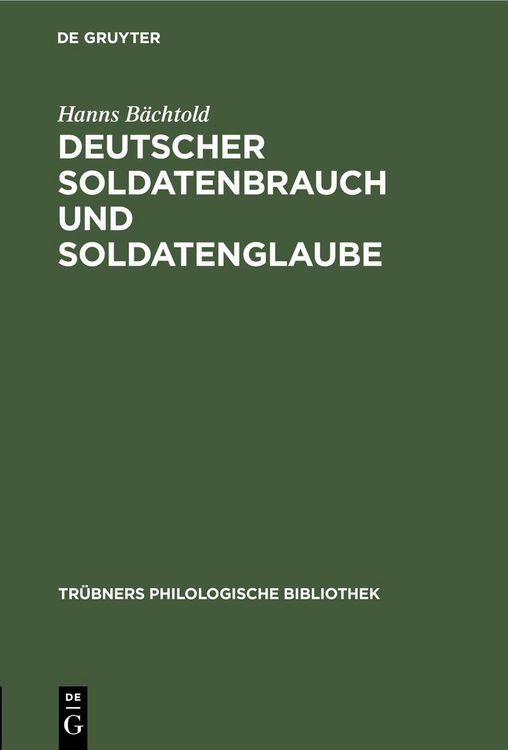 Produktbild: Deutscher Soldatenbrauch und Soldatenglaube