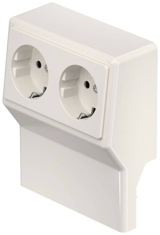 Produktbild: 6132246 Elektro-Sockelleisten-Zubeh&ouml;r SL 2GT2050 cws Ger&auml;teeinsatz Steckdose Creme-Wei&szlig; 1 St.