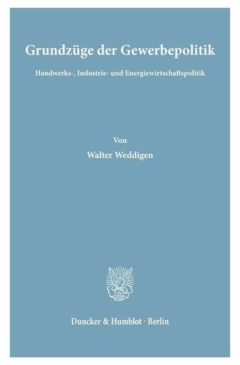 Produktbild: Grundz&uuml;ge der Gewerbepolitik.