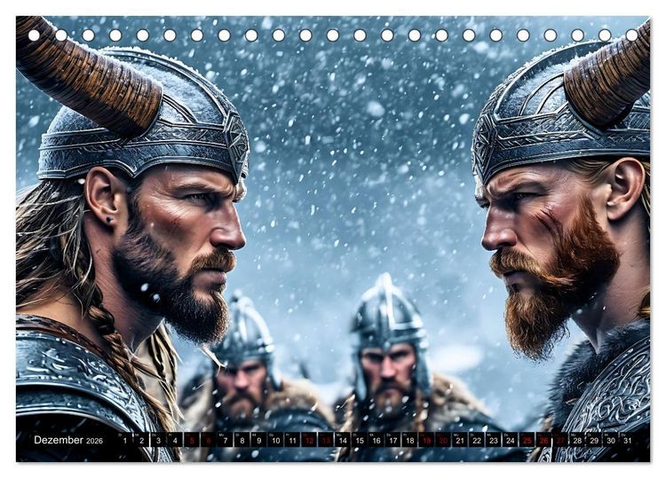 Produktbild: Kampf der wilden Wikinger (Tischkalender 2026 DIN A5 quer), CALVENDO Monatskalender