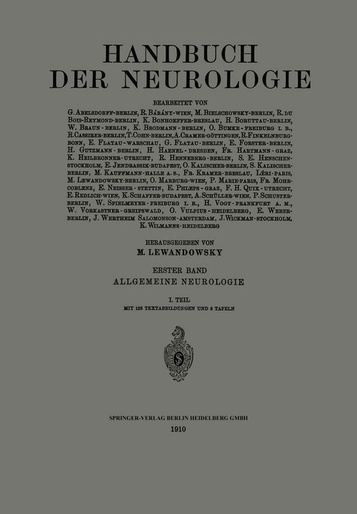 Produktbild: Handbuch der Neurologie
