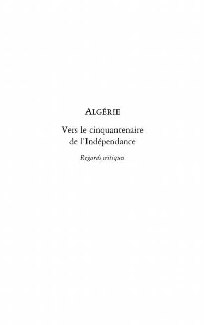 Produktbild: Algerie - vers le cinquantenaire de l'independance - regards