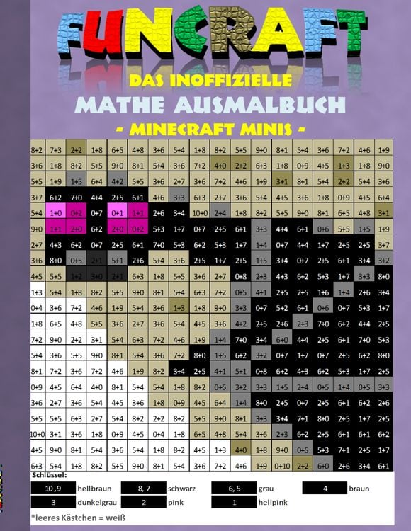 Produktbild: Funcraft - Das inoffizielle Mathe Ausmalbuch: Minecraft Minis (Cover Dragon)