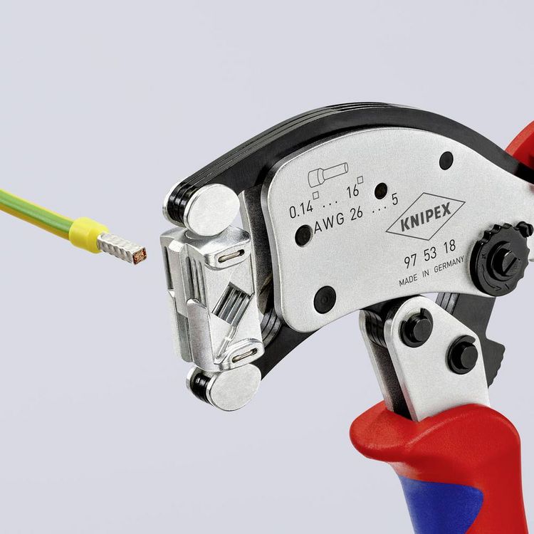 Produktbild: Knipex Twistor16 97 53 18 Crimpzange Aderendh&uuml;lsen 0.14 bis 16mm&sup2;