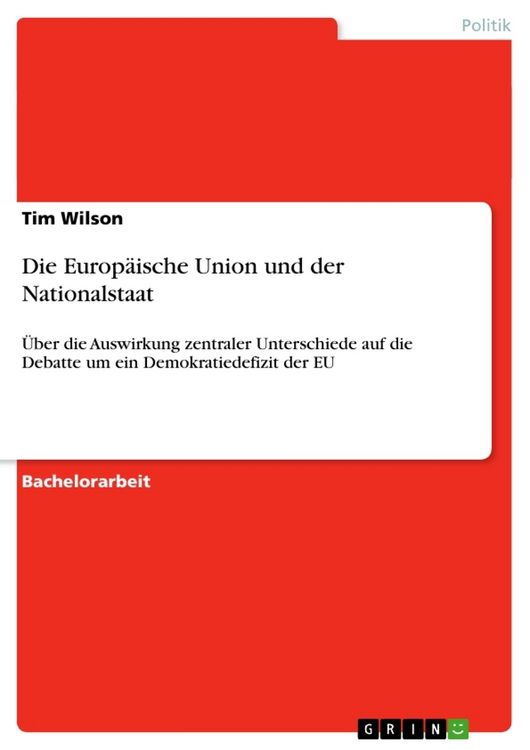 Produktbild: Die Europ&auml;ische Union und der Nationalstaat