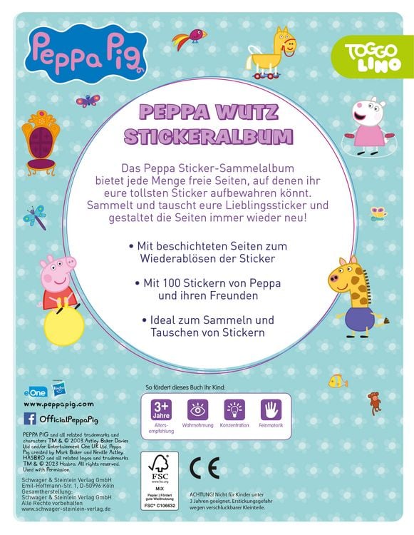 Produktbild: Peppa Pig Mein Stickeralbum mit 100 Peppa Wutz Stickern