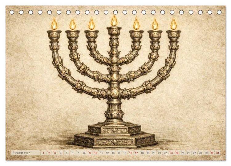 Produktbild: Die Ger&auml;te in der Stiftsh&uuml;tte - Bilder und hebr&auml;ische Begriffe (Tischkalender 2027 DIN A5 quer), CALVENDO Monatskalender