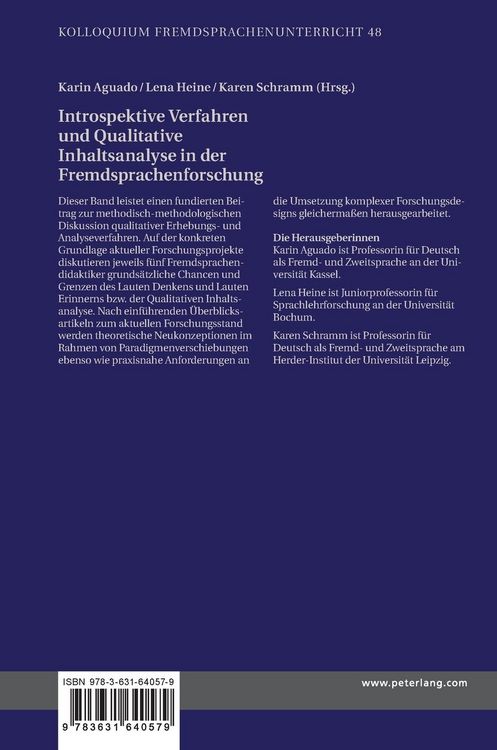 Produktbild: Introspektive Verfahren und Qualitative Inhaltsanalyse in der Fremdsprachenforschung