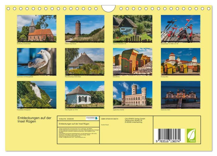 Produktbild: Entdeckungen auf der Insel R&uuml;gen (Wandkalender 2026 DIN A4 quer), CALVENDO Monatskalender