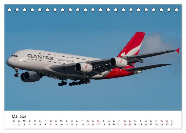 Produktbild: Airbus A380 - K&ouml;nig der L&uuml;fte (Tischkalender 2027 DIN A5 quer), CALVENDO Monatskalender