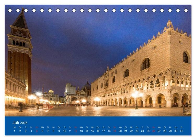 Produktbild: Mein lautloses Venedig (Tischkalender 2026 DIN A5 quer), CALVENDO Monatskalender