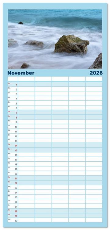 Produktbild: Familienplaner 2026 - Wasserzauber mit 5 Spalten (Wandkalender, 21 x 45 cm) CALVENDO