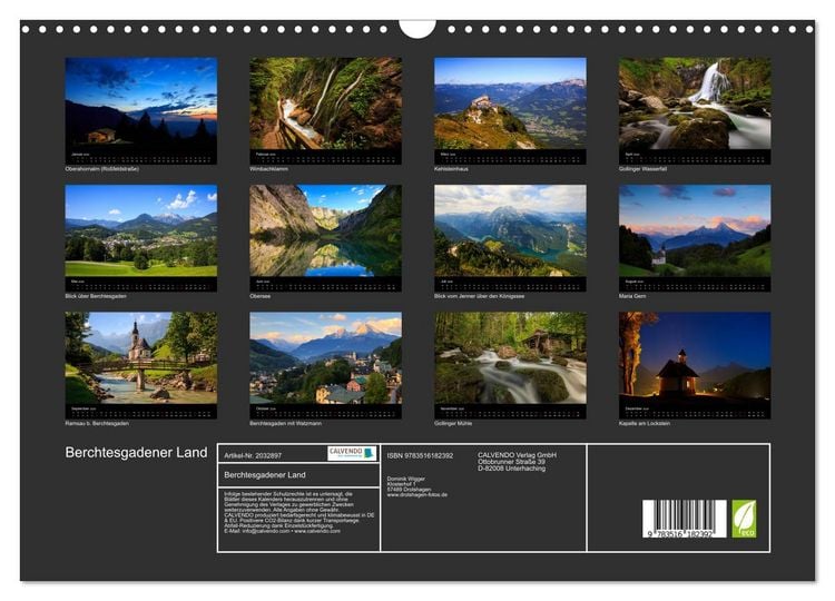 Produktbild: Berchtesgadener Land (Wandkalender 2026 DIN A3 quer), CALVENDO Monatskalender