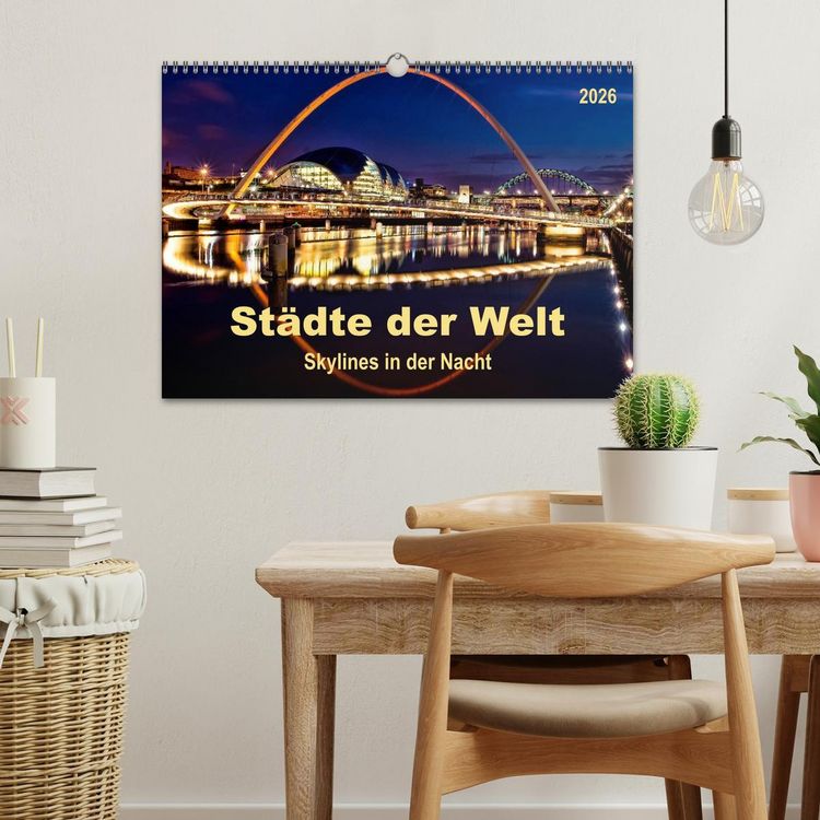 Produktbild: St&auml;dte der Welt - Skylines in der Nacht (Wandkalender 2026 DIN A3 quer), CALVENDO Monatskalender