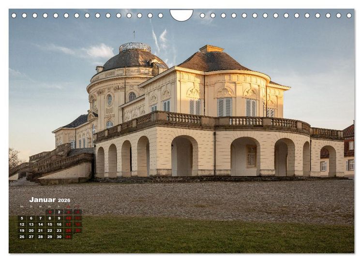 Produktbild: Schloss Solitude bei Tag und bei Nacht (Wandkalender 2026 DIN A4 quer), CALVENDO Monatskalender