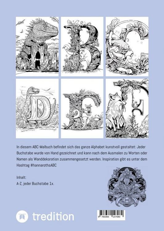 Produktbild: Kreatives Fantasie-Tier-ABC-Malbuch