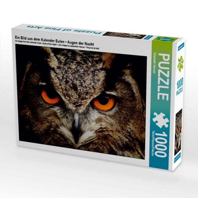 Produktbild: CALVENDO Puzzle Ein Bild aus dem Kalender Eulen - Augen der Nacht | 1000 Teile Lege-Gr&ouml;&szlig;e 64x48cm Foto-Puzzle f&uuml;r gl&uuml;ckliche Stunden