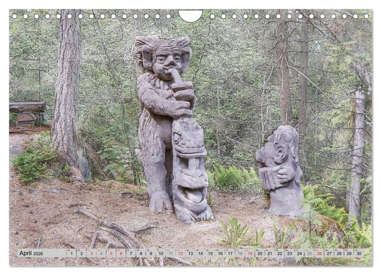 Produktbild: Die Trolle von Gamleby - Schweden - Skulpturen von Jan Pol (Wandkalender 2026 DIN A4 quer), CALVENDO Monatskalender