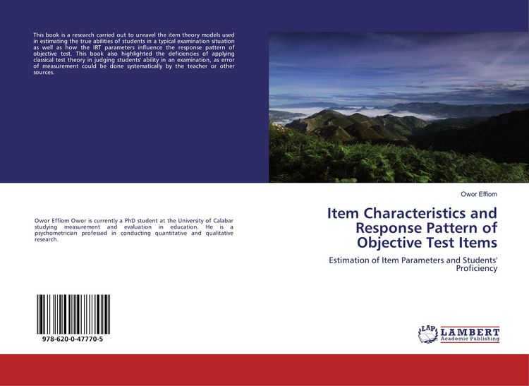 Produktbild: Item Characteristics and Response Pattern of Objective Test Items