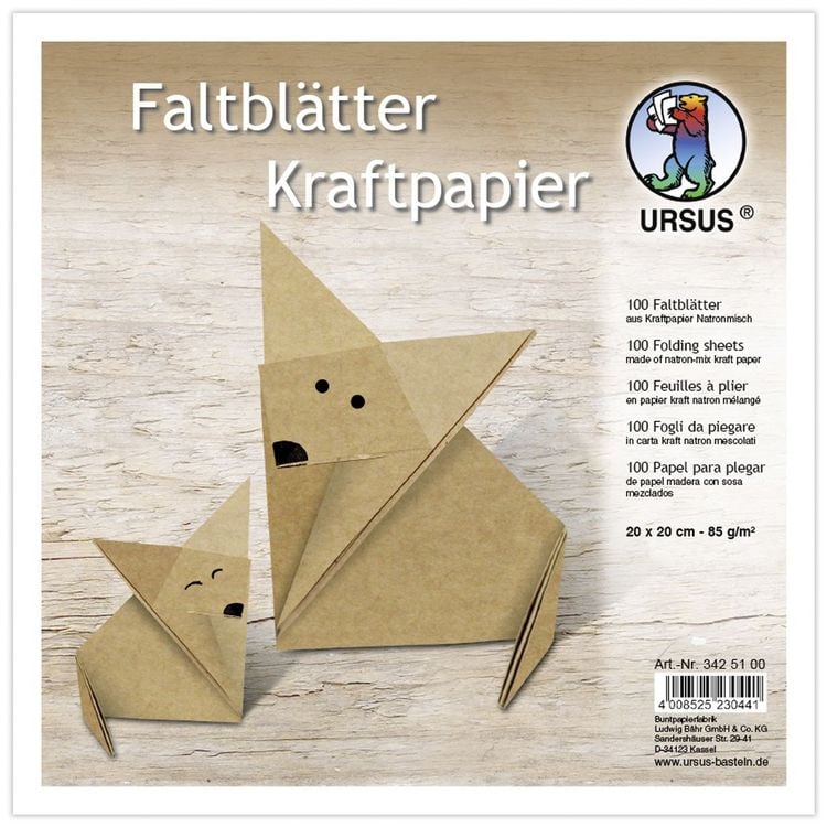 Produktbild: URSUS Faltbl&auml;tter Kraftpapier 20x20cm