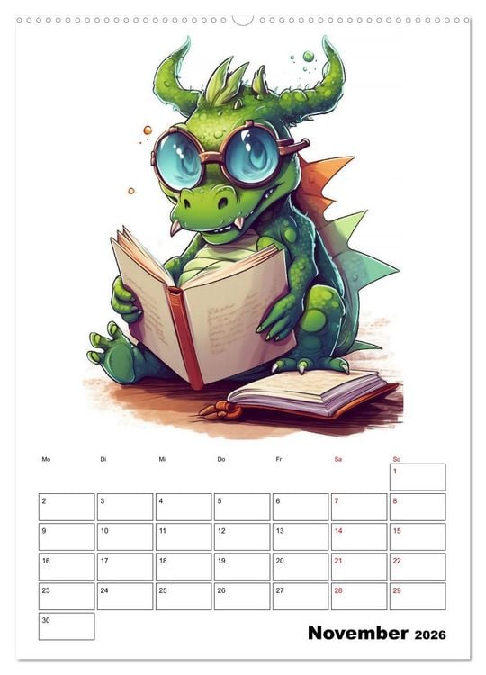 Produktbild: Niedliche Drachen (Wandkalender 2026 DIN A2 hoch), CALVENDO Monatskalender