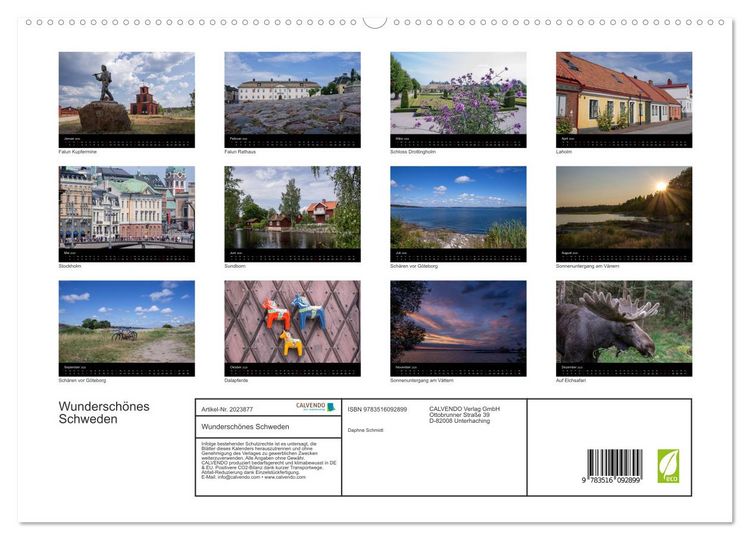 Produktbild: Wundersch&ouml;nes Schweden (hochwertiger Premium Wandkalender 2026 DIN A2 quer), Kunstdruck in Hochglanz
