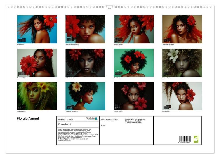 Produktbild: Florale Anmut (Wandkalender 2027 DIN A2 quer), CALVENDO Monatskalender