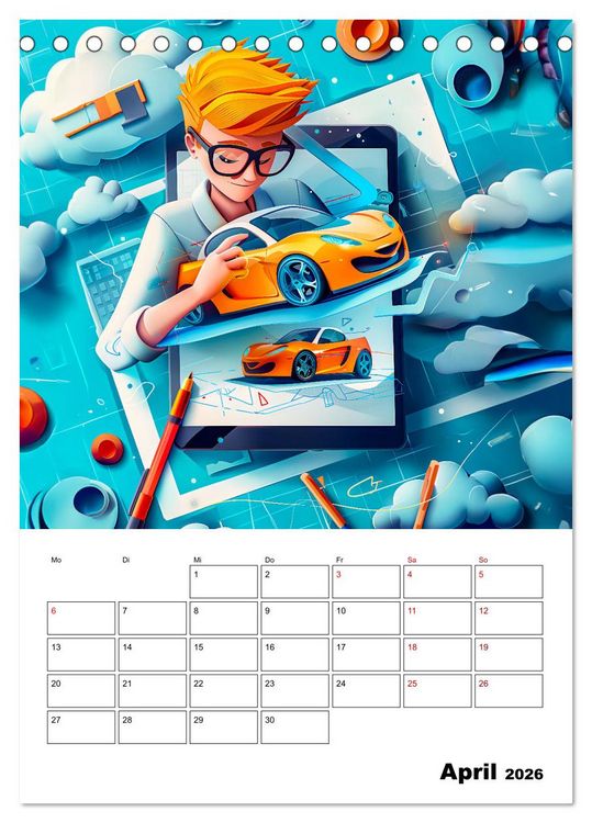 Produktbild: Traumjobs von Morgen - Der Zukunfts-Planer f&uuml;r gro&szlig;e Tr&auml;ume (Tischkalender 2026 DIN A5 hoch), CALVENDO Monatskalender