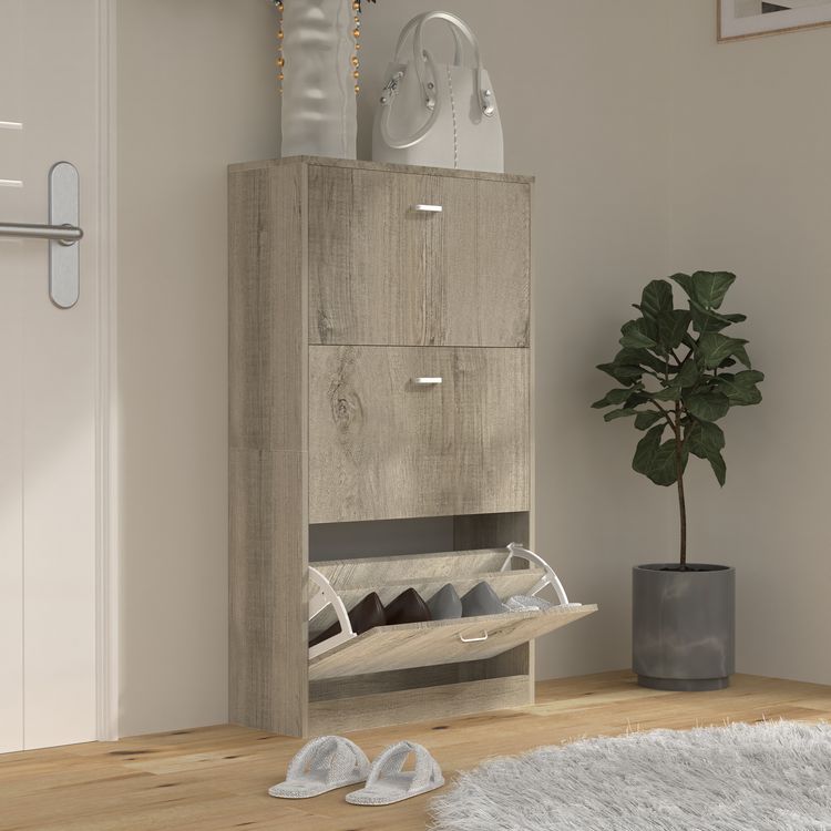 Produktbild: Holz Regal Schuhschrank Schuhkipper Serie Sipos L