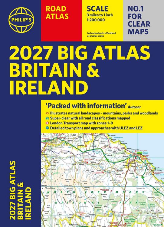 Produktbild: Philip's 2027 Big Road Atlas of Britain and Ireland (A3 Paperback)