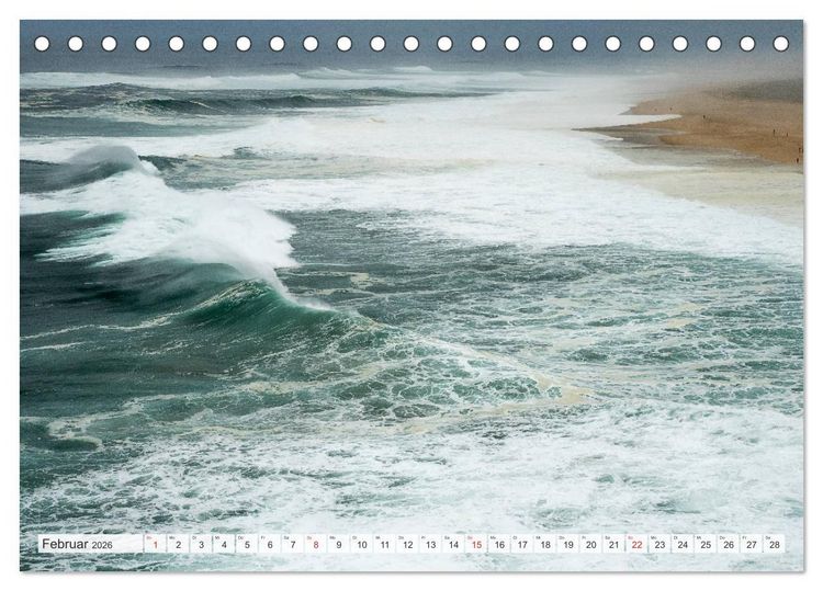 Produktbild: WASSERBERGE - Die Riesenwellen von Nazar&eacute; (Tischkalender 2026 DIN A5 quer), CALVENDO Monatskalender