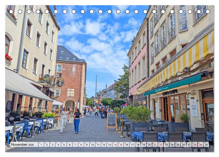 Produktbild: D&uuml;sseldorf Vom Ufer bis zur Skyline (Tischkalender 2026 DIN A5 quer), CALVENDO Monatskalender